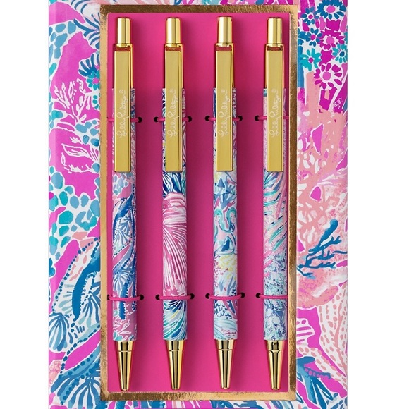 Lilly Pulitzer Pens Aquadesiac Print Boxed Set - Picture 2 of 3